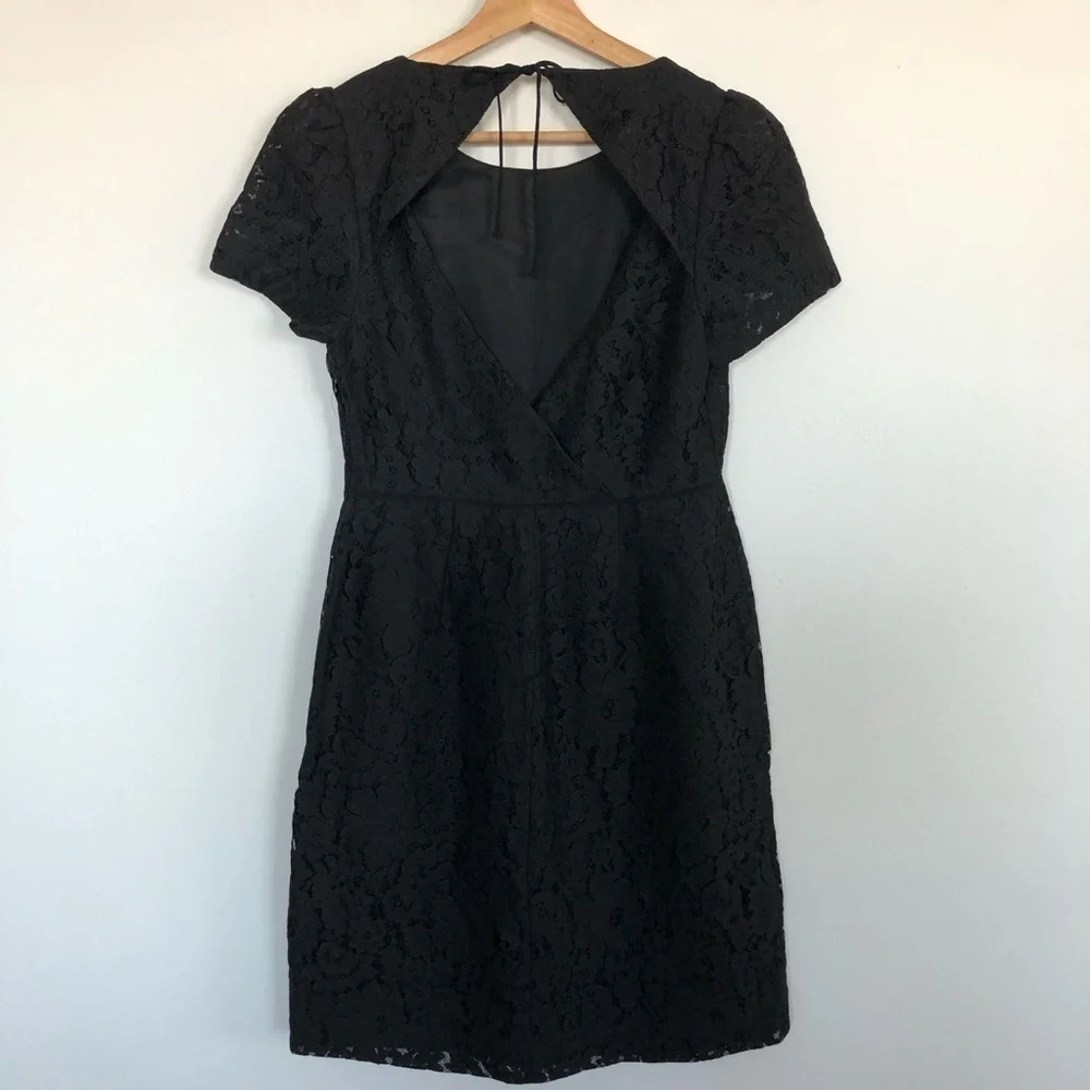 J. Crew collection open back lace black dress size 6